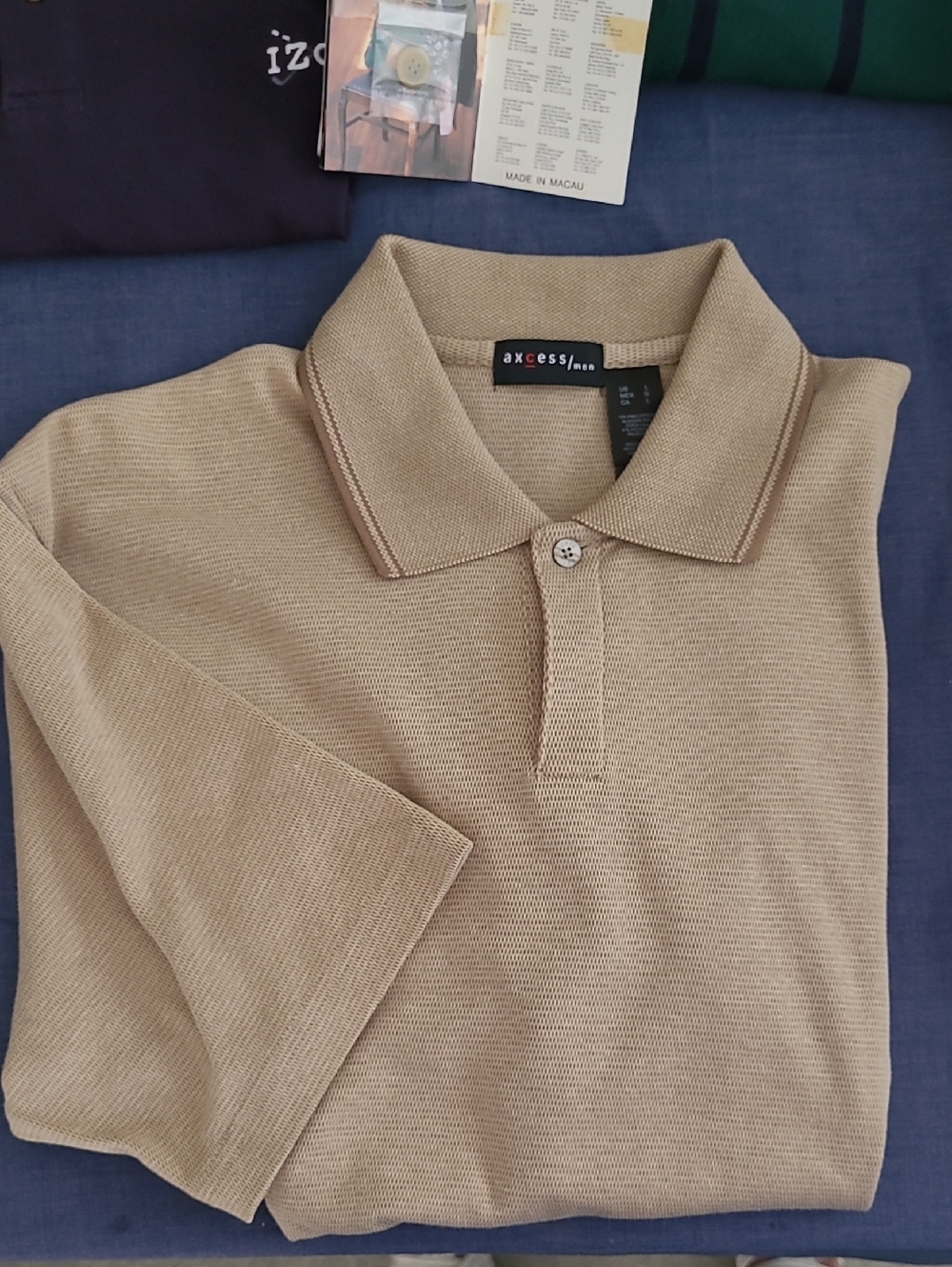 Axcess Beige Knit Polo
